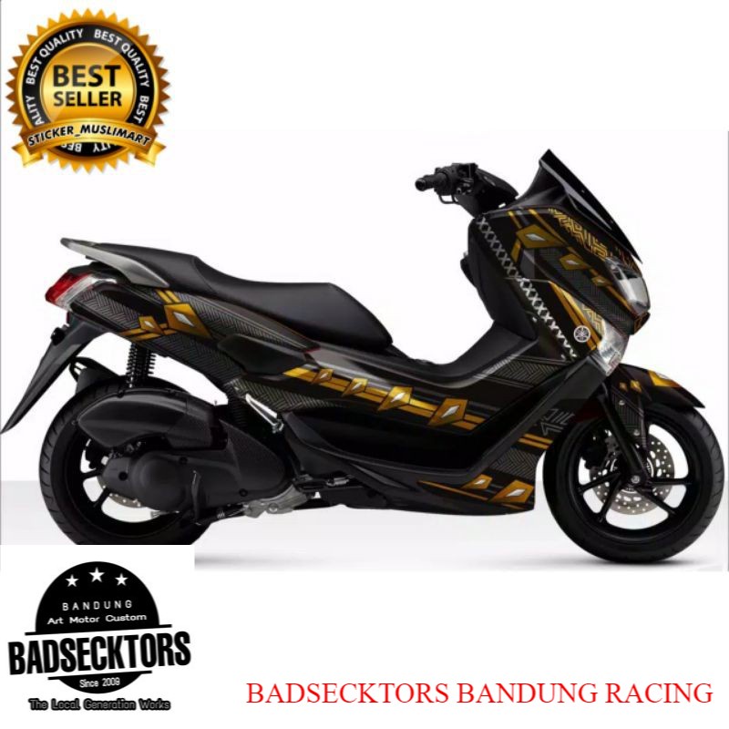 Decal Motor Variasi Nmax 155 motif Hitam gold keren