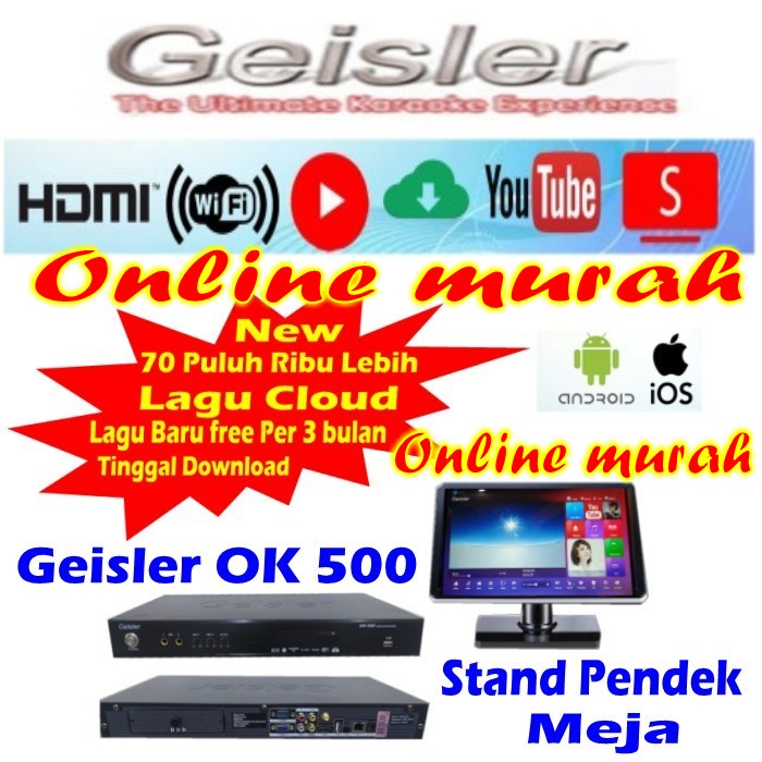 karaoke geisler ok500 geisler ok 500 plus touchskin 19 in pendek meja
