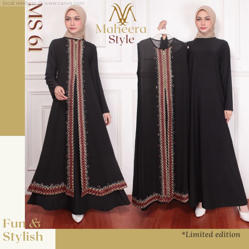 PROMO TOKO BARU!! ABAYA BORDIR PREMIUM || by: Maheera Style