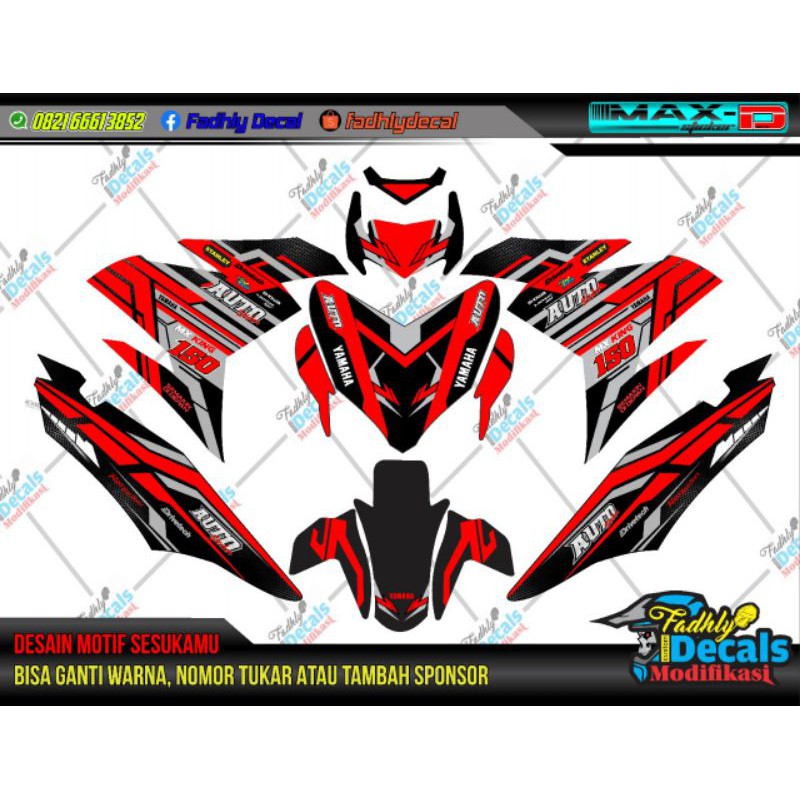 decal mx king 150 merah hitam keren sticker fullbody