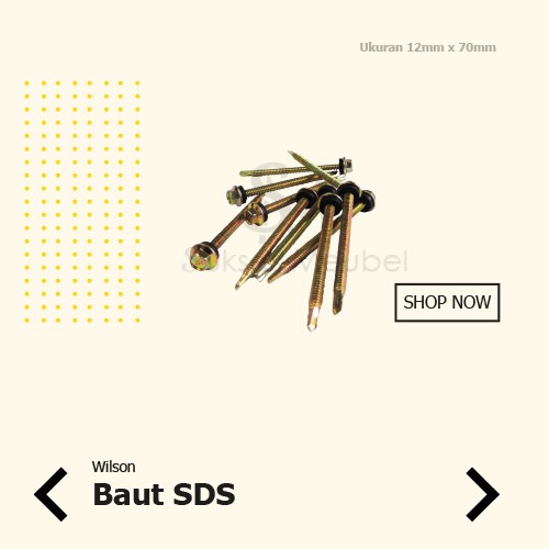 SDS 12 X 70 WILSON / BAUT BAJA RINGAN / SEKRUP ROOFING 12 MM X 70 MM (1pcs)
