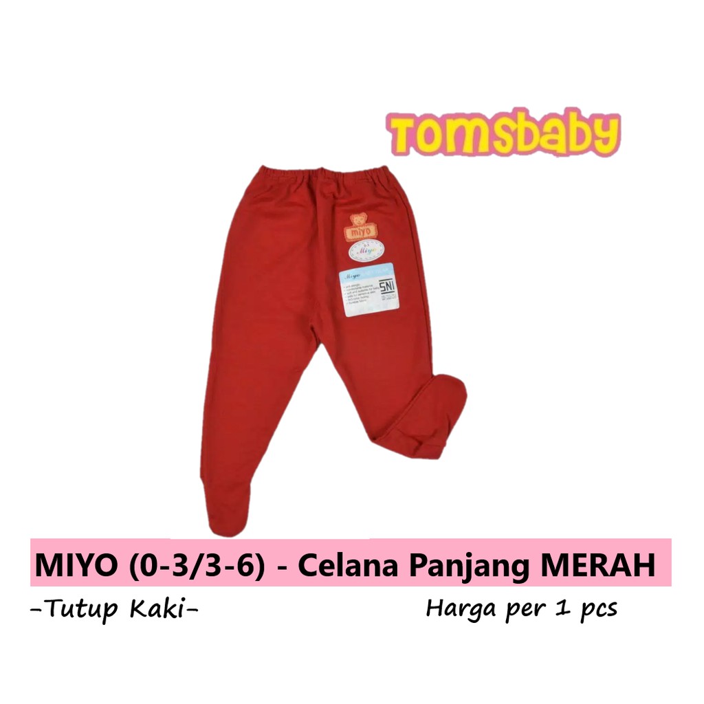 [TOMS] MIYO (1pcs) Celana Panjang TUTUP KAKI MERAH (0-3bln / 3-6bln)