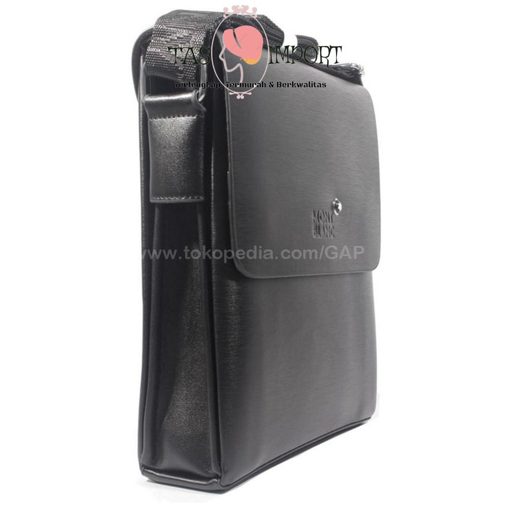 Terbaru TAS SELEMPANG PRIA KANTOR CASUAL IMPORT BRANDED | MONTBLANC 6688 BLACK