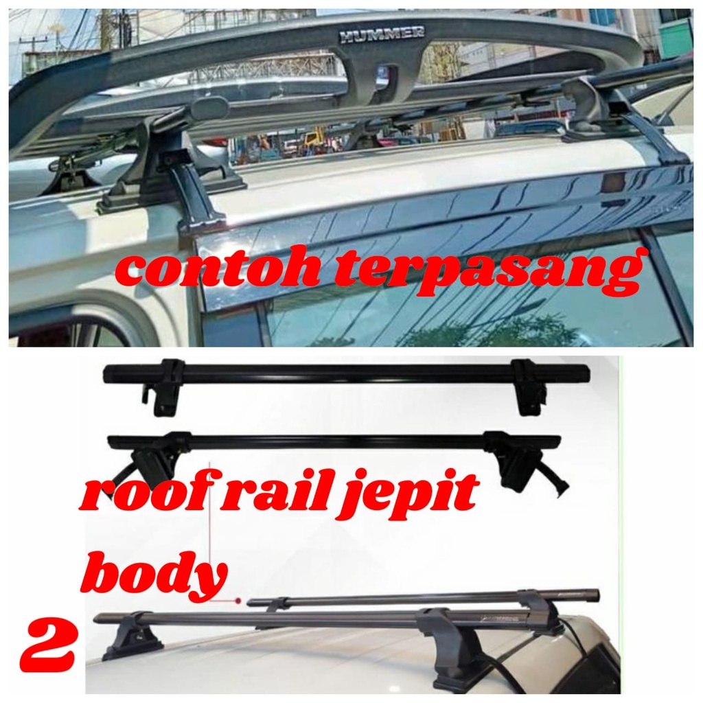 Paket Lengkap Rack Mobil TRD Sportivo Hummer Rak Roof Rail Jepit Body 115 x 80 cm Universal Rush Terios Avanza Xenia Ertiga Pajero Innova Fortuner Xl7 Mobilio