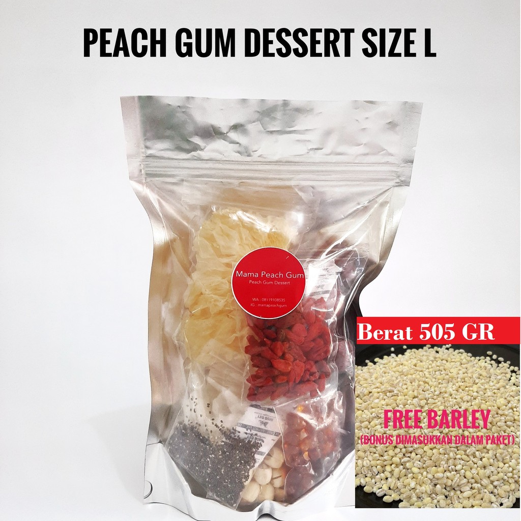 Peach gum Dessert size L SUPER A+ 10mangkok ,setiap pembelian 1pack PGD L FREE spt gbr