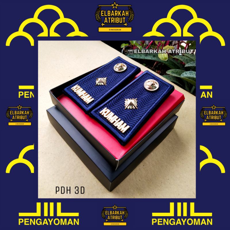 PANGKAT PDH KUMHAM 3D TERBARU WARNA ABU / TANDA PANGKAT KEMENKUMHAM / PENGAYOMAN / LAPAS pangkat pdh kumham bordir terbaru warna abu