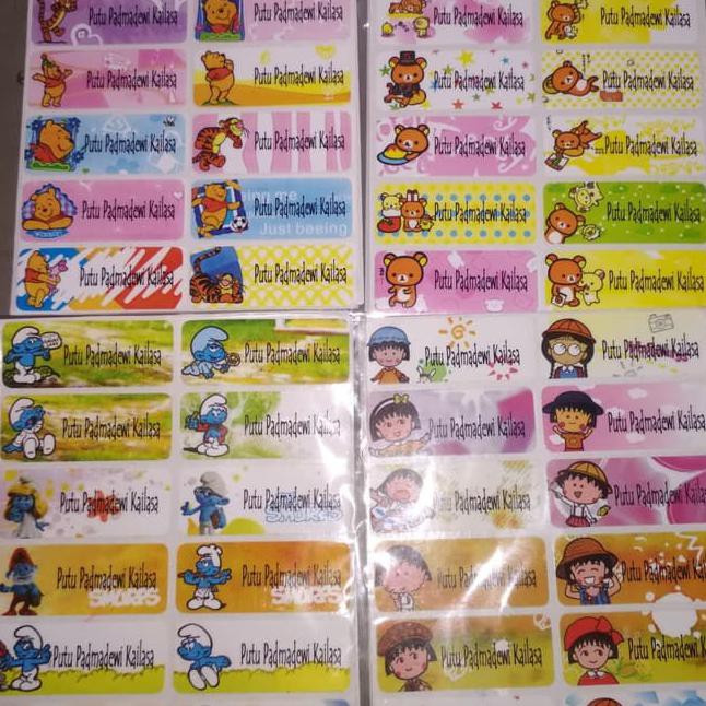 

Stok terbatas sticker label nama anak karakter waterproof Best Quality