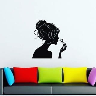 

Puswall - Stiker Dinding / Wallsticker Motive Silhouette Woman Flower / Dekorasi Ruangan / Wall Sticker Custom