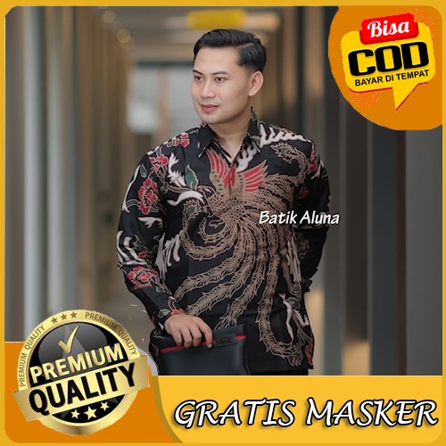 Baju Batik Pria Lengan Panjang Premium Modern Full Furing Original Kemeja Batik Solo PCW 009