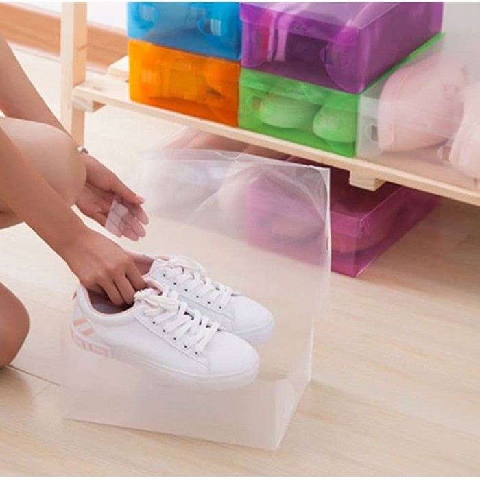 Boks Sepatu TRANSPARAN - Transparant Shoes Box - Kotak Penyimpanan Simpan Sepatu Murah