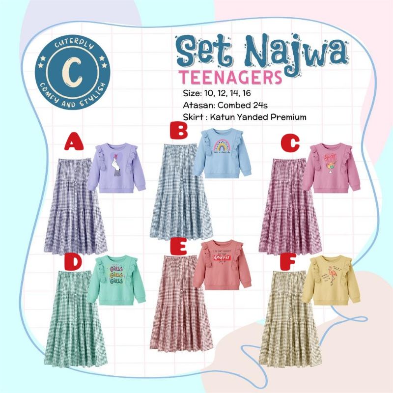 SET NAJWA TEENAGERS CUTERPLY SIZE 10 - 16T