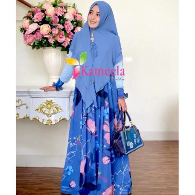 Unik ameena set syari by kameela hijabku Diskon