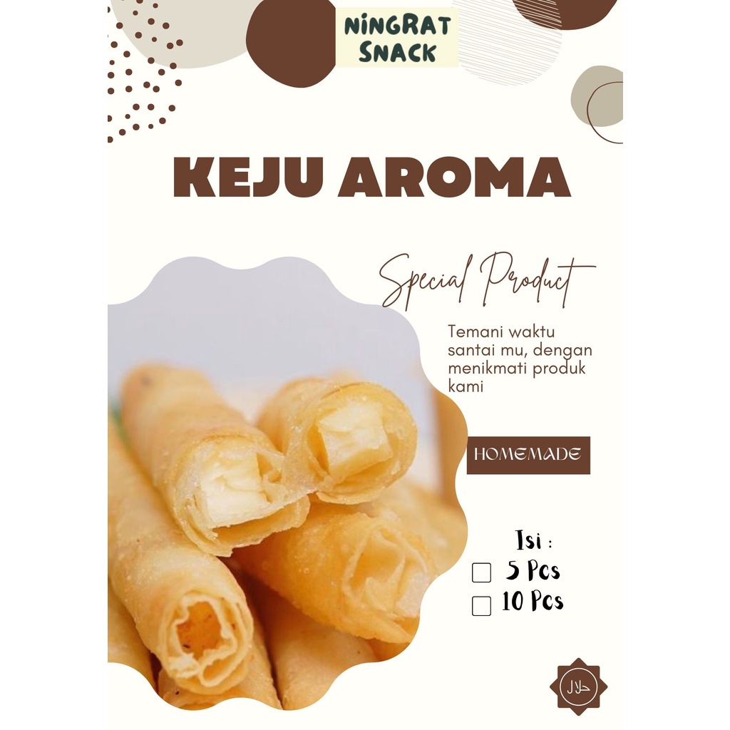 

Ningrat Snack, Keju Aroma Viral (Frozen Food Cheese Roll)