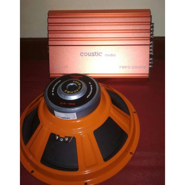 Paket audio mobil power 4 chanel dan subwofer  coustic audio 12"