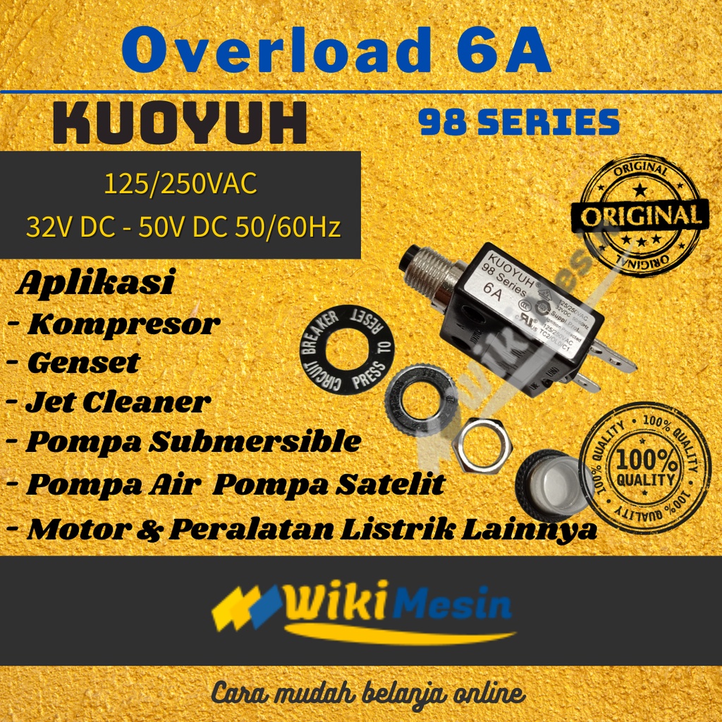 Overload Pompa Air 6A Seri 98 Kuoyuh Overload Genset Overload Satelit Overload submersibel Overload 