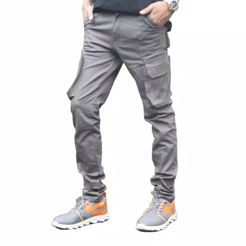 Celana Panjang Cargo Pria Bahan Stretch 27-38 Premium