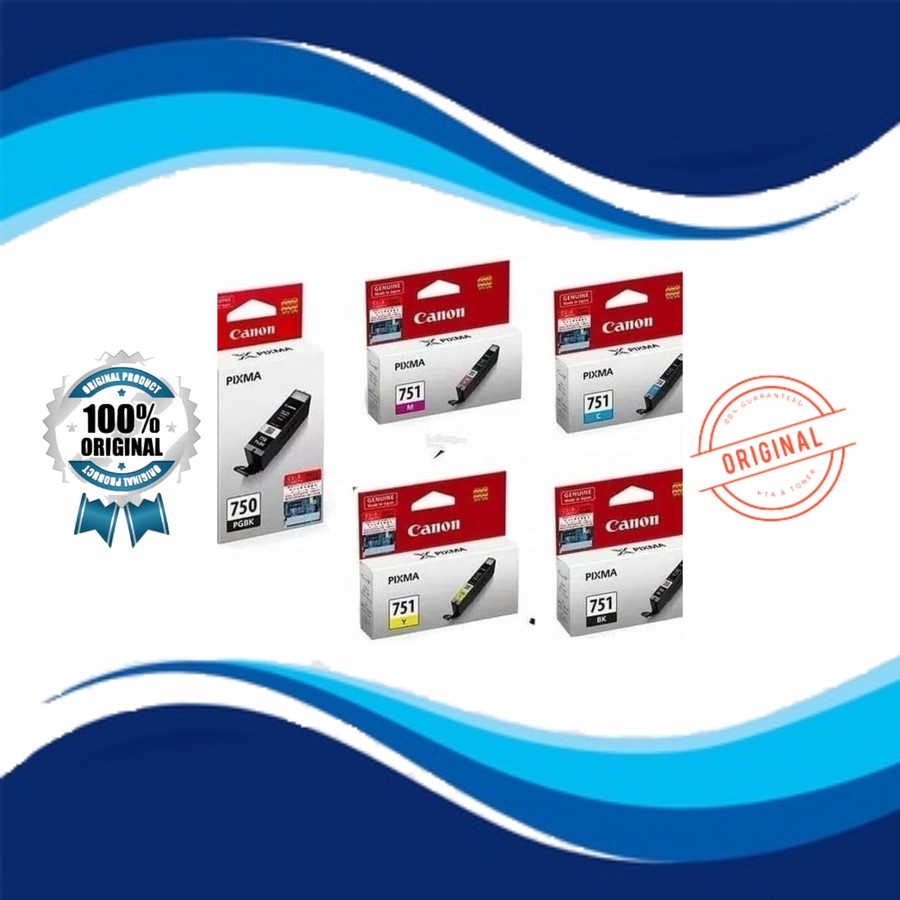 Tinta Canon 750 (Black) + 751 (Colour) = p7270/ip8770/ix6770/ix6870