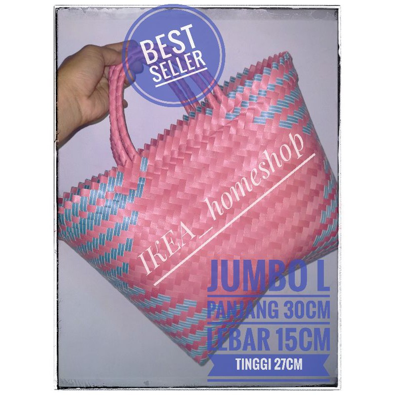 Jual Tas Anyaman Plastik Lurik Jumbo Hampers Tas Souvenir Tas Pasar Tas Berkat Tas Hantaran 4151