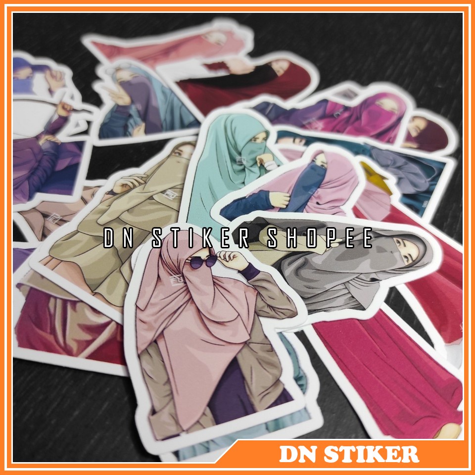 

stiker muslimah Stiker kertas karakter hijab muslimah 18pcs sticker accesoris wanita bercadar