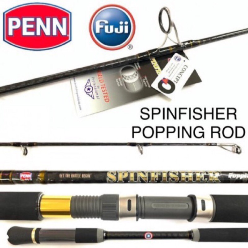 Joran Penn Spinfisher Popping Rod SSPS 762 PE 6 Lure 60-150Gr Carbon Guide Fuji O Reel Seat Fuji