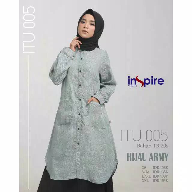 Tunik Hijau Army Inspire Model Masa Kini ITU 005