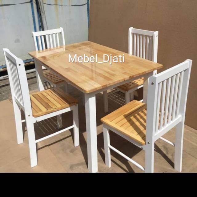 Meja makan minimalis kayu jati model pagar