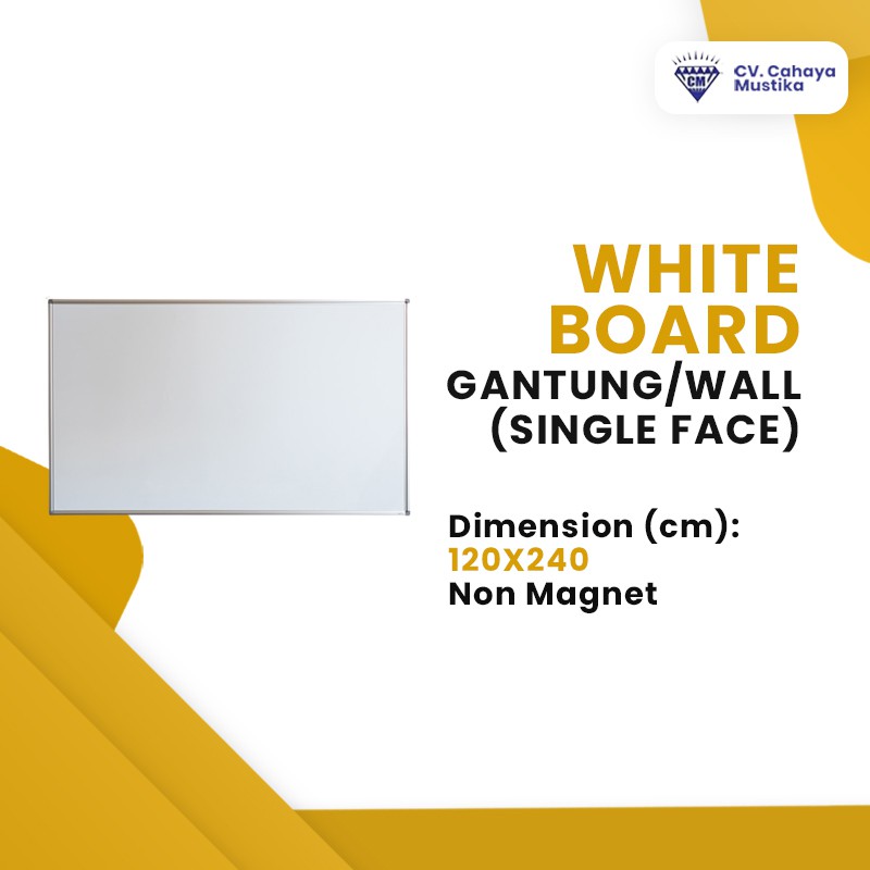 

Jual Papan Tulis Di Malang Whiteboard GH Gantung Non Magnet Uk 120x240cm