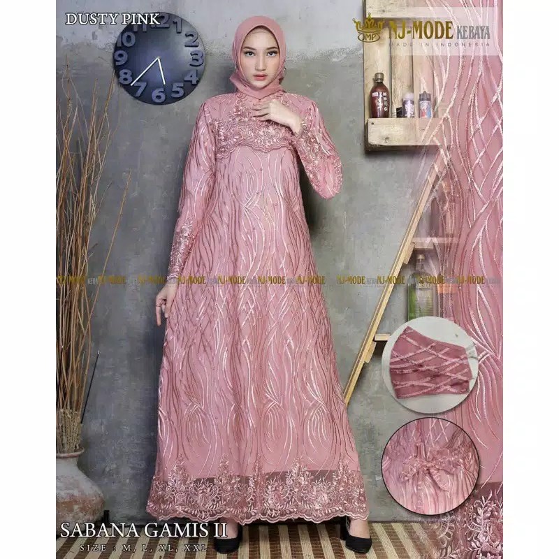 Gamis Brukat Full Depan Belakang Ori Bridesmaid Flower Tulle Kondangan Pesta Muslim Terlaris S M L X