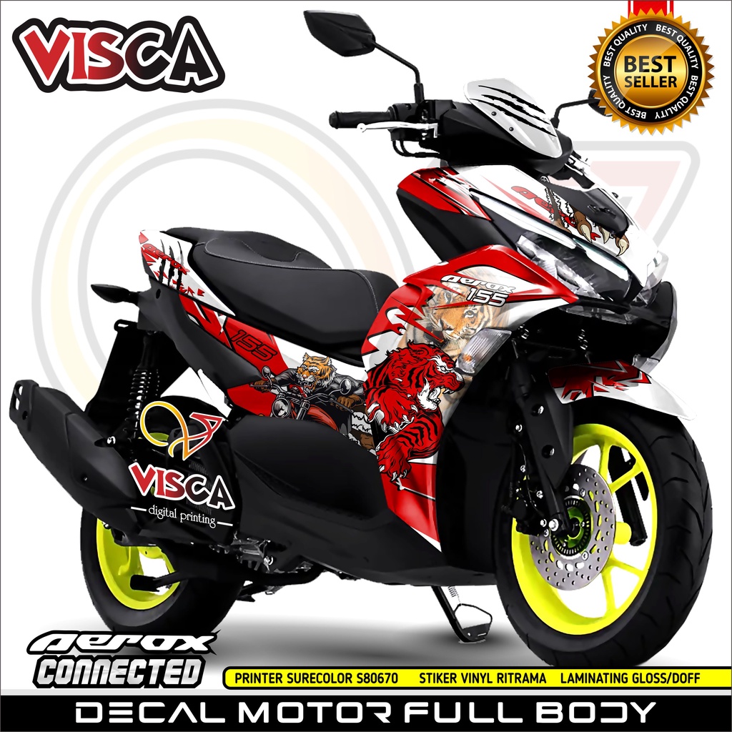 Decal Aerox 155 Full Body Stiker Aerox 155 New Striping All New Aerox 155 Connected Tiger