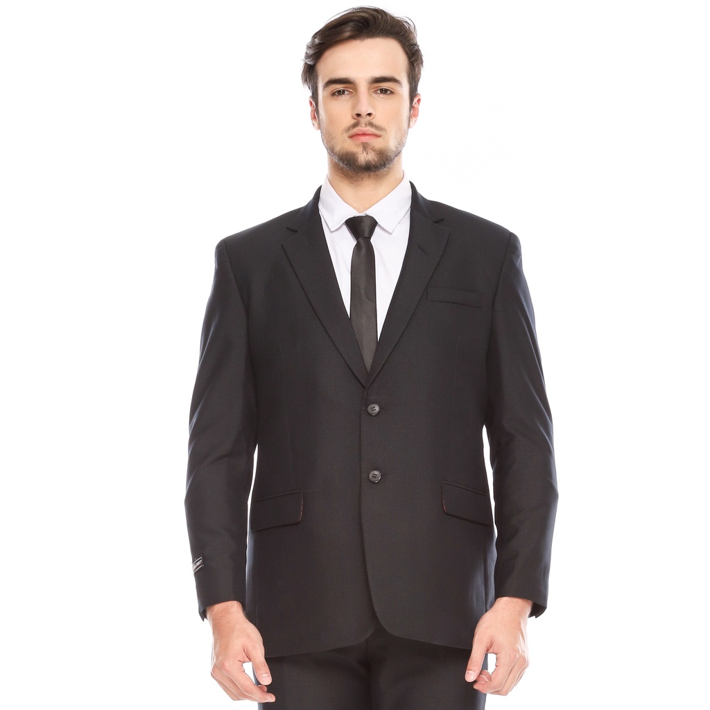 Andre Laurent Jas formal Pria 936 ROME SlimFit Hitam Kancing 2 Motif