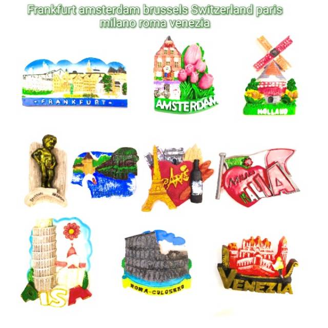 Souvenir magnet kulkas dunia tempelan kulkas mancanegara magnet kulkas aneka negara eropa europe eur