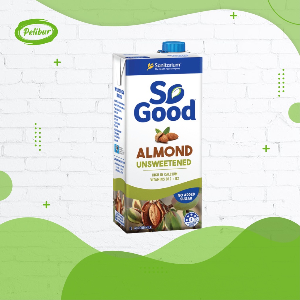 Jual So Good Almond Milk Susu Almond Unsweetened 1L Indonesia|Shopee ...