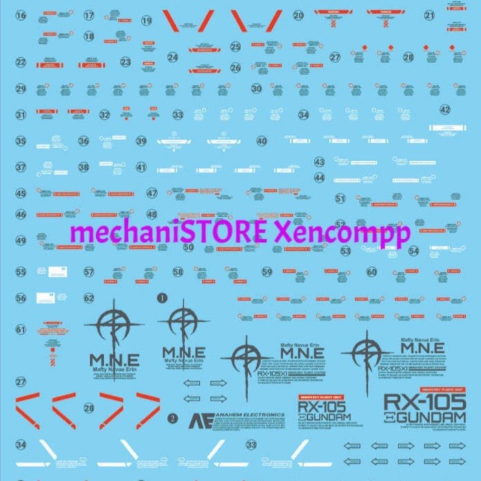 Water Decal HG RX-105 XI GUNDAM by G-REWORK