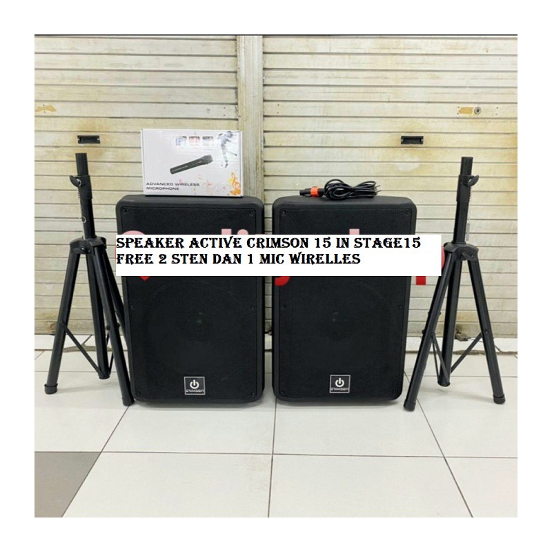 SPEAKER ACTIVE CRIMSON 15 IN STAGE15 FREE 2 STEN DAN 1 MIC WIRELLES