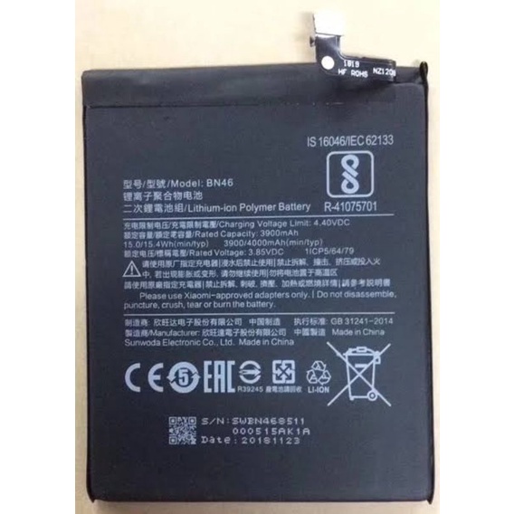 Baterai BN46, Baterai Redmi 7, Redmi Note 8