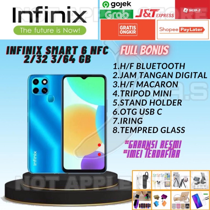 INFINIX SMART 6 NFC RAM 2/32GB 3/64GB NEW BARU GARANSI RESMI