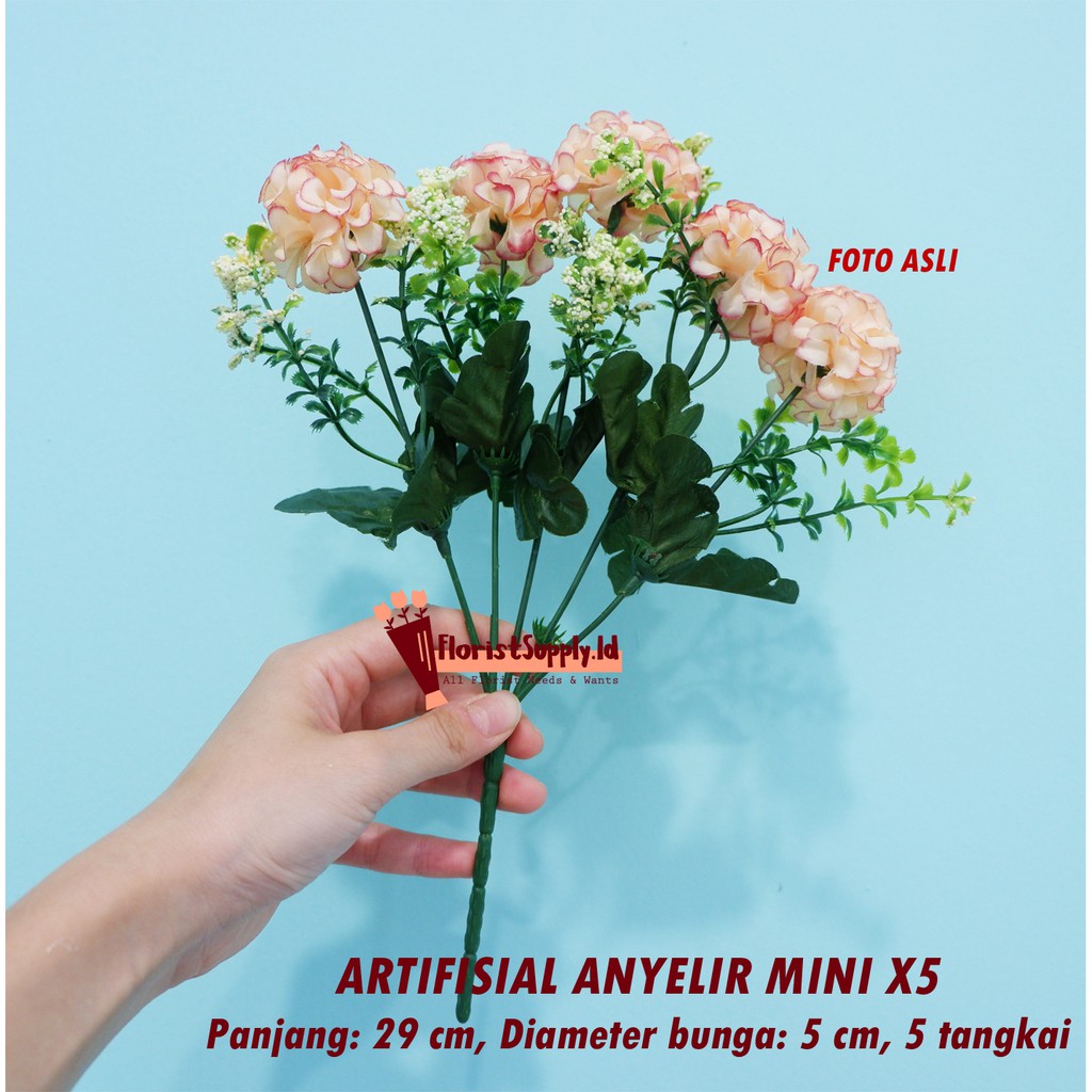 [5 Tangkai] Bunga Anyelir Mini X5 Artifisial (1 kg isi 40 pcs)