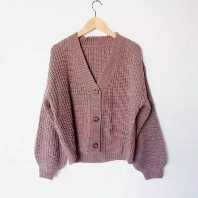 MURAH/ NAKARA CARDI RAJUT PREMIUM TEBAL /3Get Halus dan Adem-Burgandy