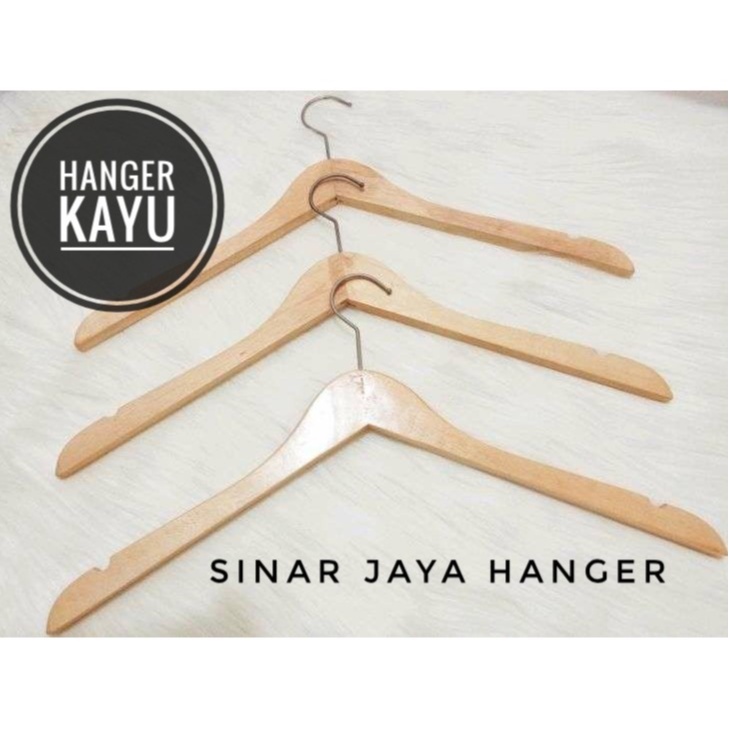 Hanger Kayu Dewasa natural /perpcs