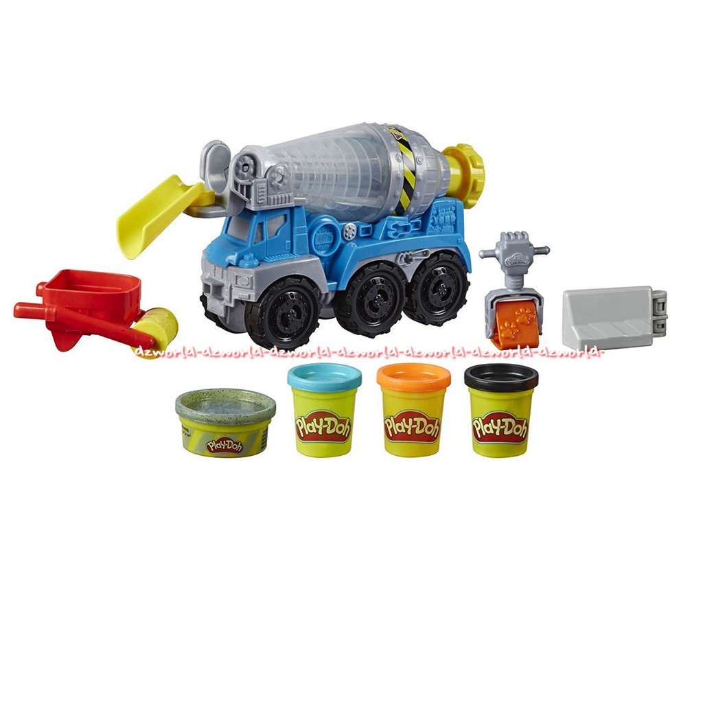 Play-Doh Wheell Cement Truck Mainan PlayDoh Mobil Truk Semen Dengan Cetakan