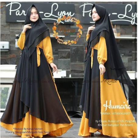 GAMIS USTADZAH | Lovely set gamis syari putih polos list hitam bahan jersey - baju haji dan umroh