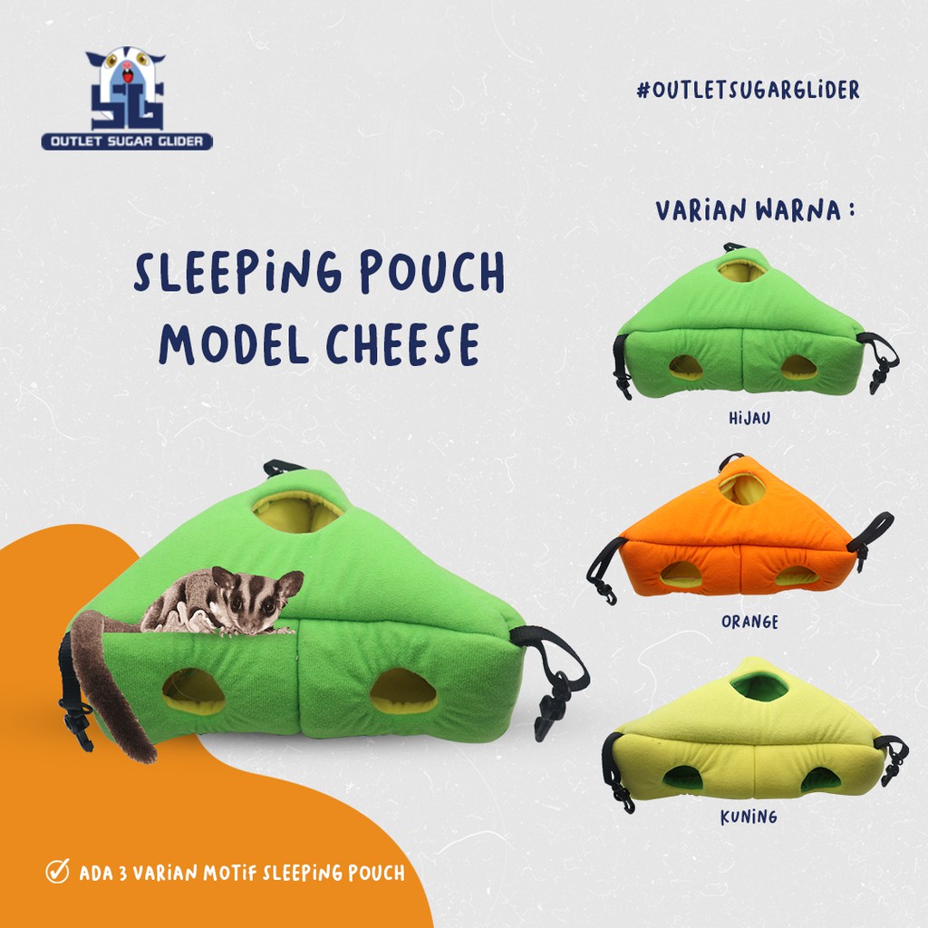 SLEEPING POUCH MODEL CHEESE TEMPAT TIDUR HEWAN SUGAR GLIDER