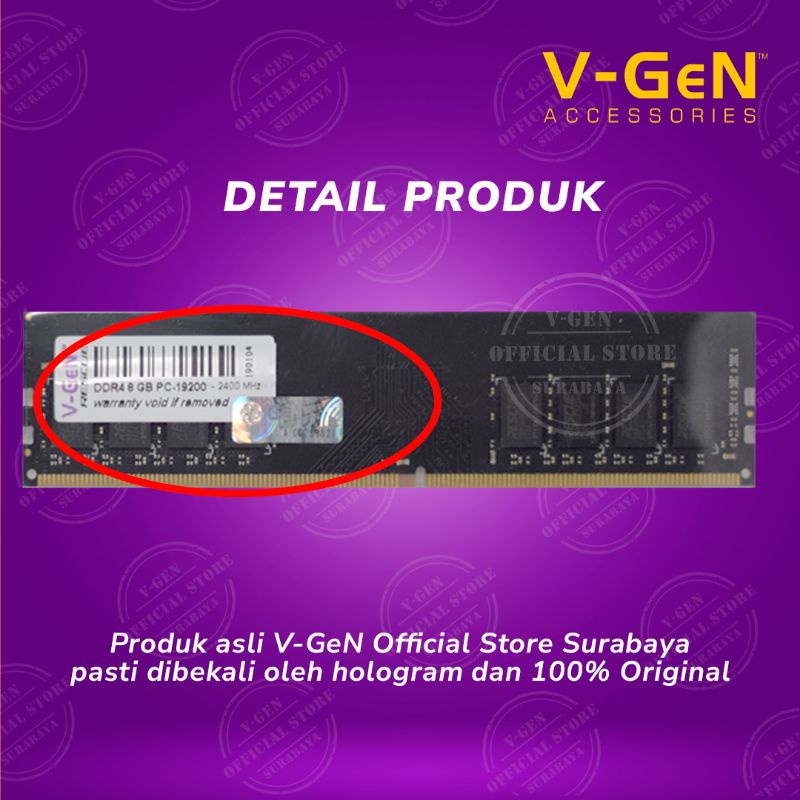 RAM Longdimm DDR4 8G 19200/2400 Mhz rescue vgen