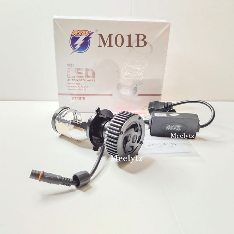 Lampu utama Led RTD M01B  M01H Mini Projector H4 Cut off motor mobil