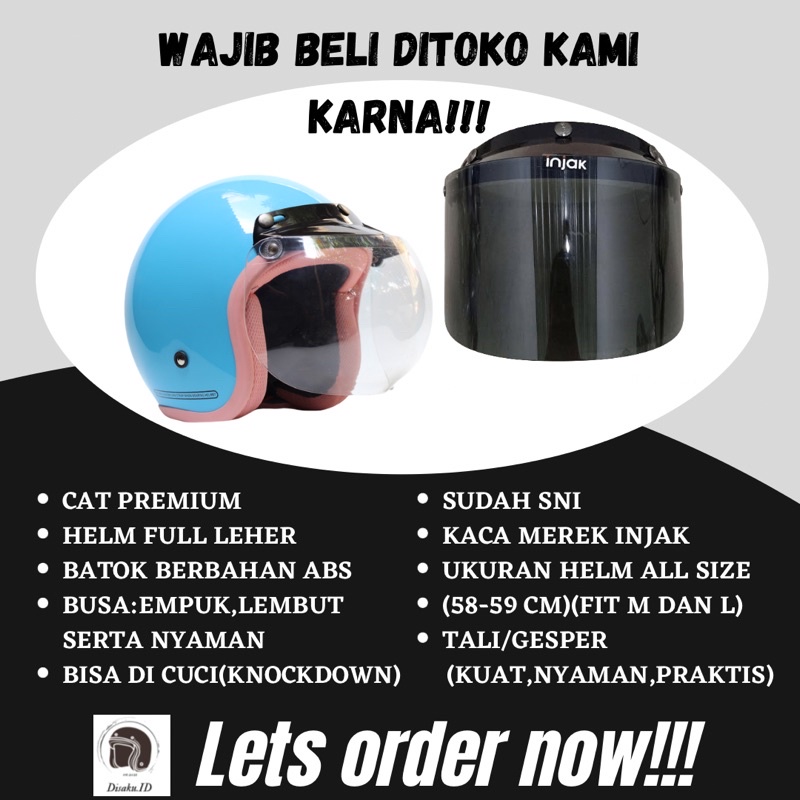 (Bisa bayar ditempat)Helm bogo hijau tosca kaca datar
