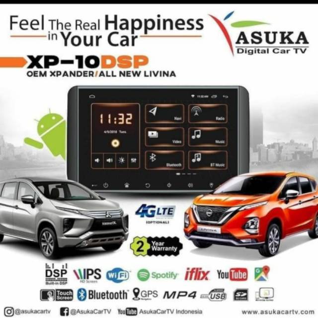 Head unit Asuka xp-10 dsp 10 inch mobil universal