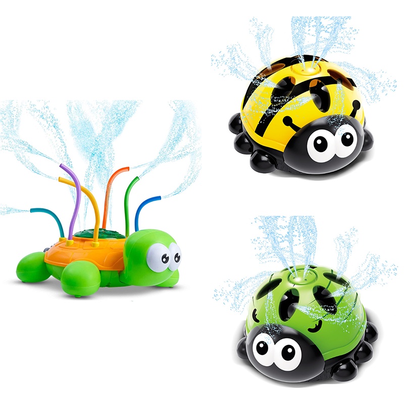 New Outdoor Water Spray Sprinkler for Kids - Backyard Spinning Turtle Ladybug Toy Splashing Fun for Summer Days- Attaches to Garden Hose