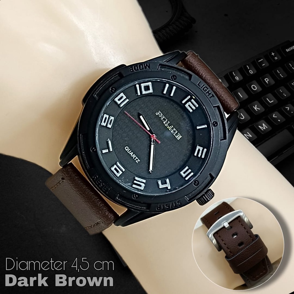 Jam Tangan Murah / Jam Tangan Pria Analog Kulit + kotak