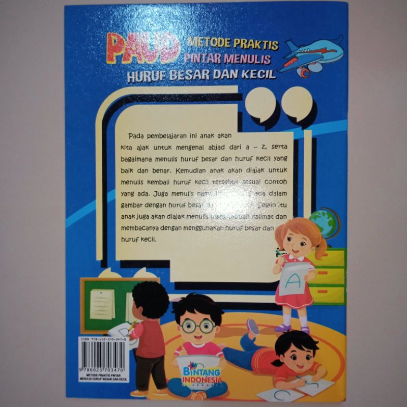 buku anak buku metode praktis pintar menulis huruf besar dan kecil (21×28cm)