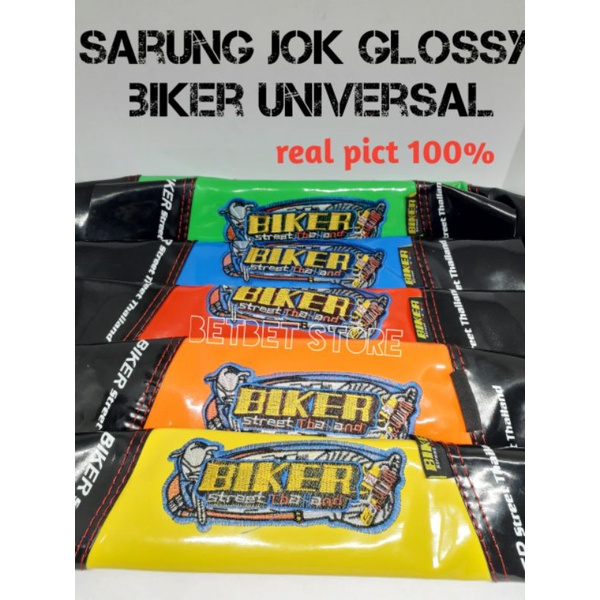 SARUNG JOK GLOSSY BIKER SARUNG JOK GLOSY MOTOR BIKER XRIDE UNIVERSAL MERAH ORANGE KUNING HIJAU BIRU